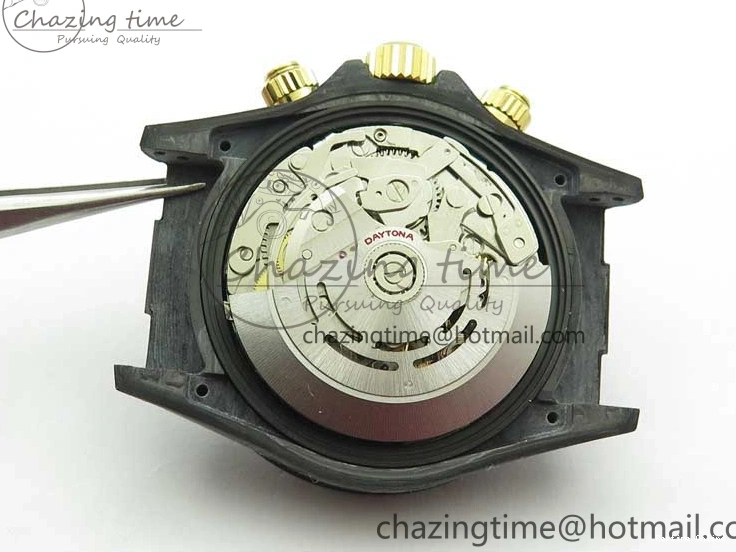 0413 ComfortFit Daytona DIW Carbon OMF Best Edition Blue Pink White Dial on White Nylon Strap A 2833